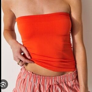 Free People Orange Crop Top